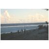 Nauru beach scene with frigate bird